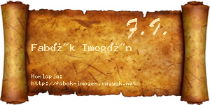 Fabók Imogén névjegykártya